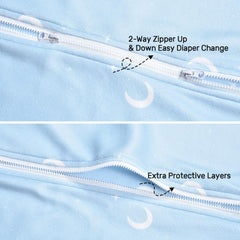 David's Kids floral pattern sleep sack showcases a soft, skin-friendly design.