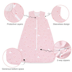 David's Kids sleep sack offers roomy bottom space for natural leg kicking and movement.
