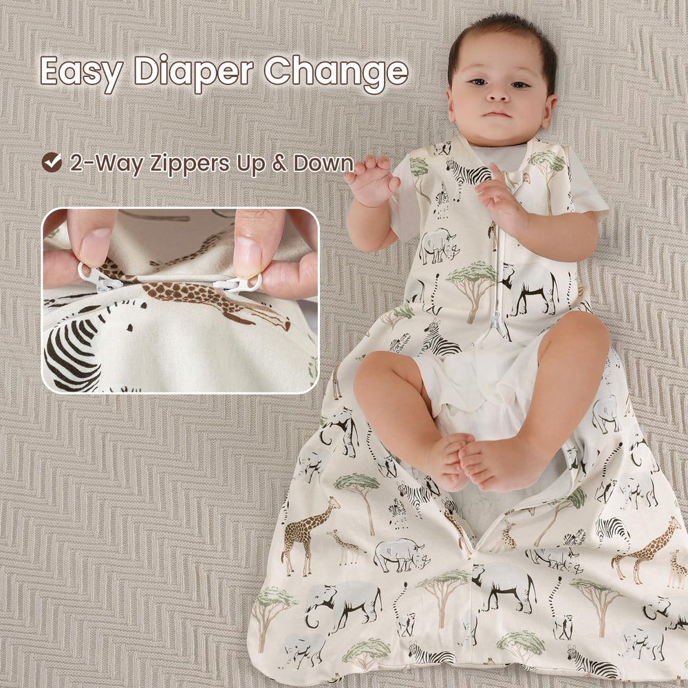 David's Kids sleep sack roomy bottom encourages natural leg movement and hip development.