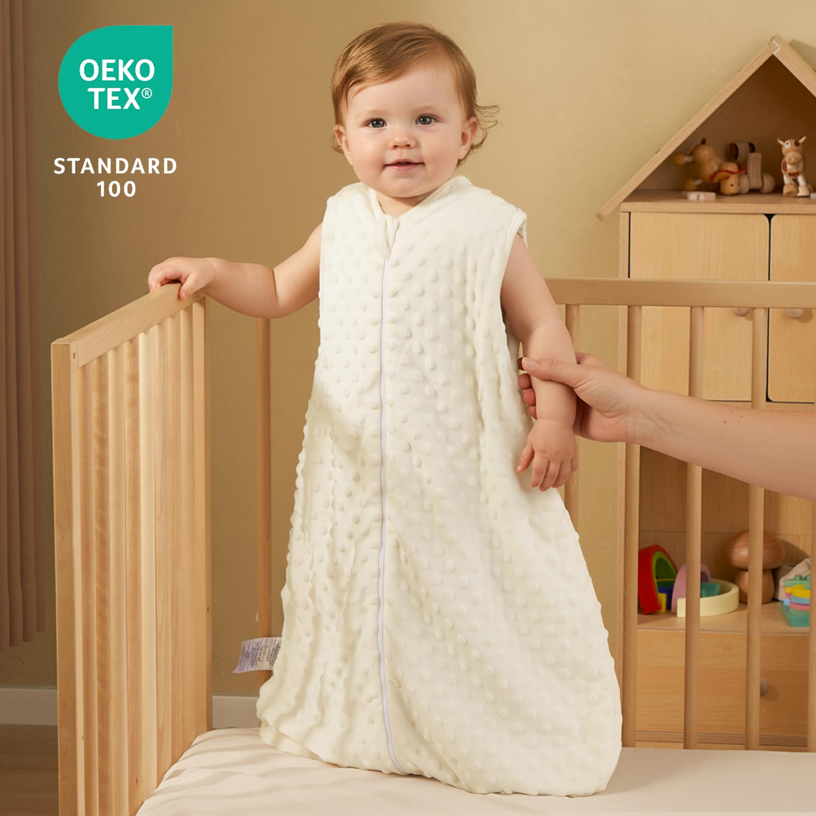 David's Kids sleep sack size S is ideal for 0-6 months.