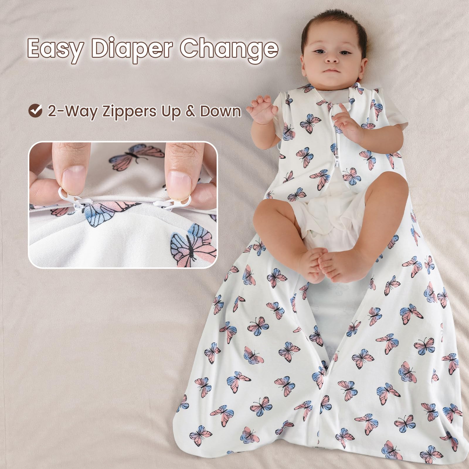 David's Kids sleep sack zipper protection prevents scratches.