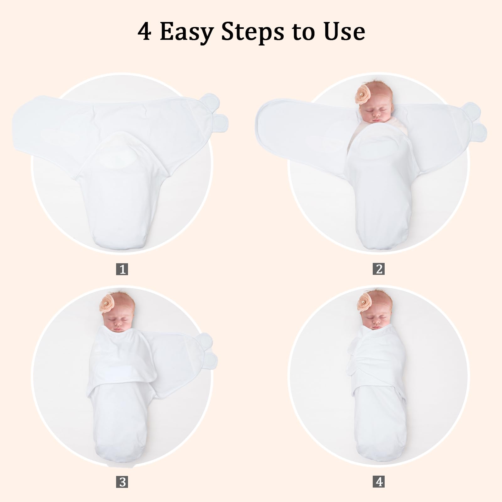 David's Kids swaddle wrap folded compact, easy nursery storage.