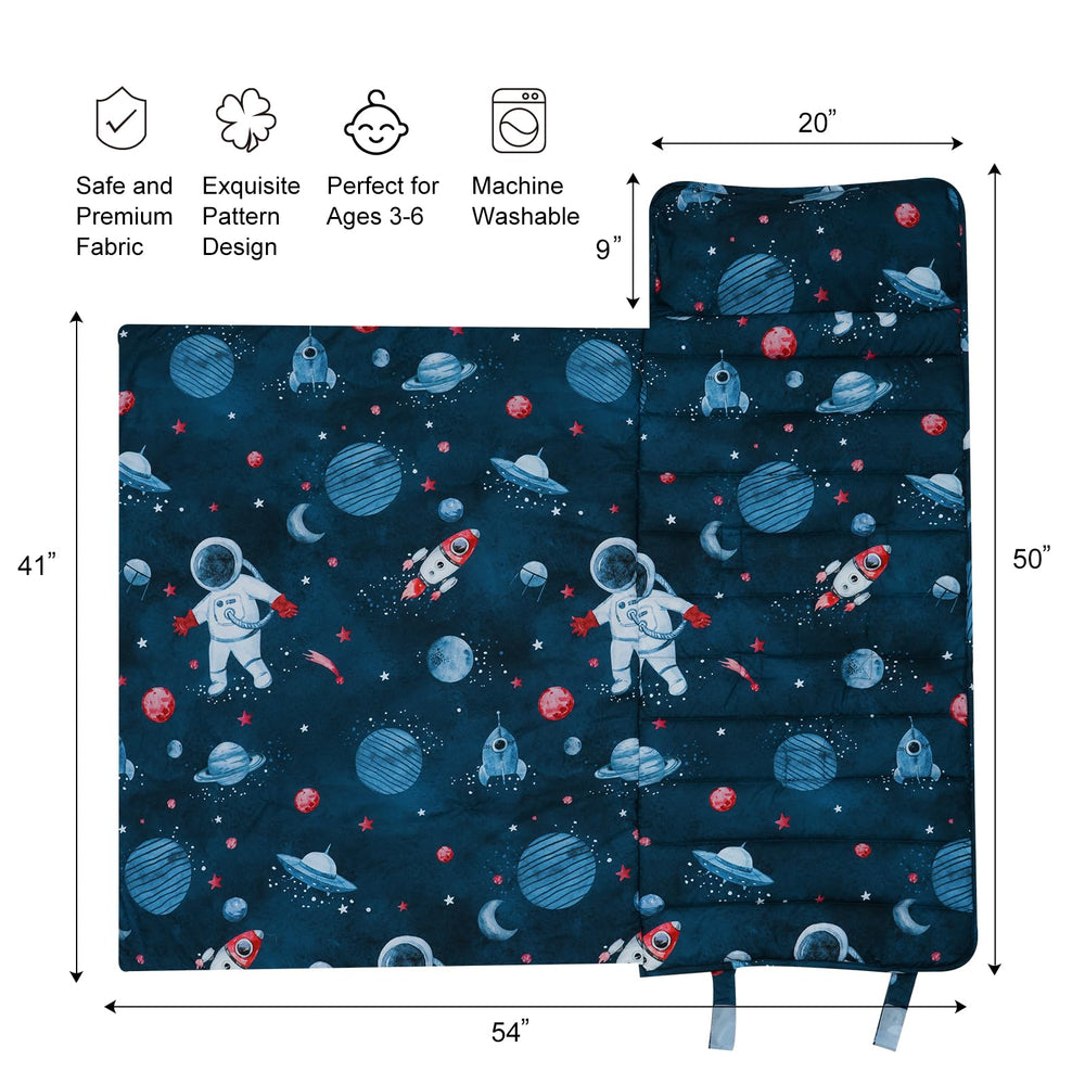 David's Kids mermaids pattern nap mat makes cozy travel naps during trips