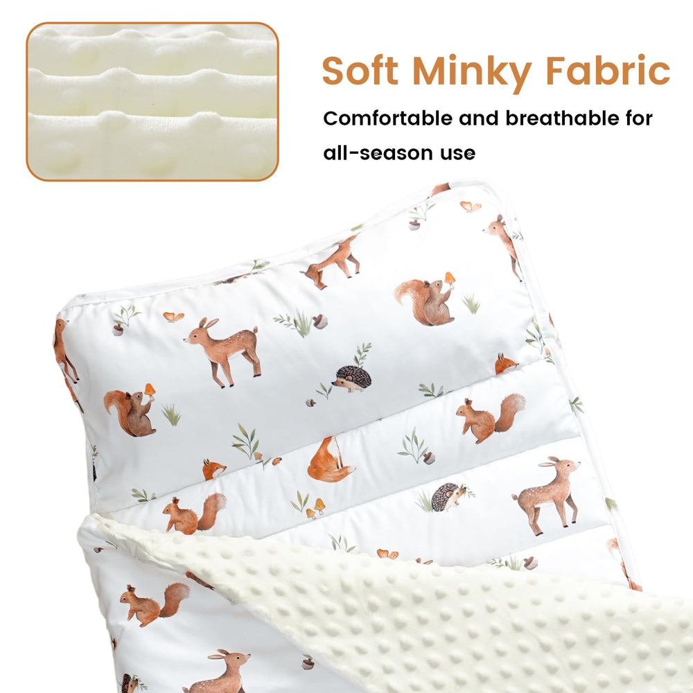 David's Kids woodland pattern nap mat appealing to toddlers and parents