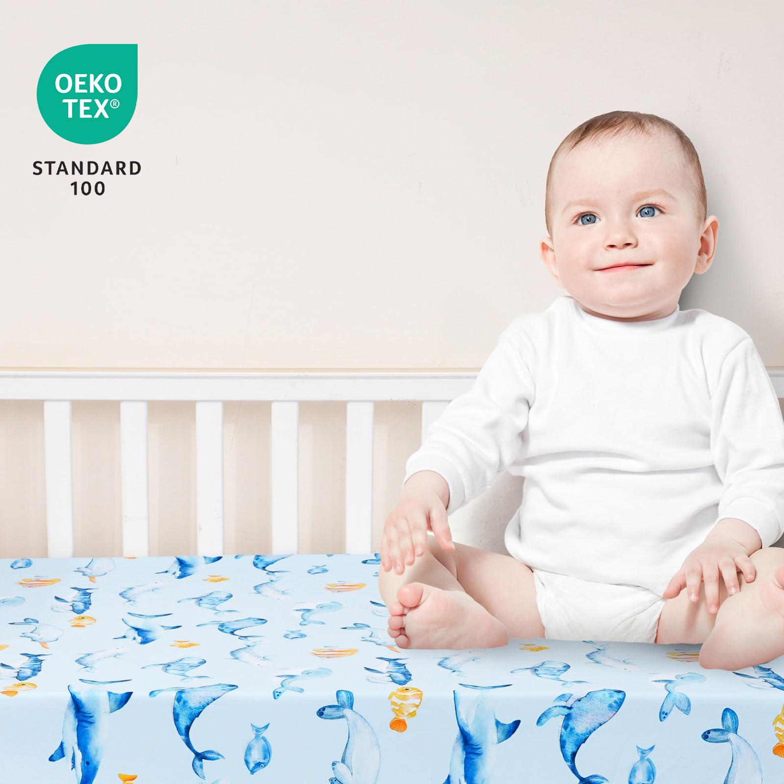 David's Kids ultra-soft microfiber crib sheets emphasize breathable comfort for peaceful baby sleep.