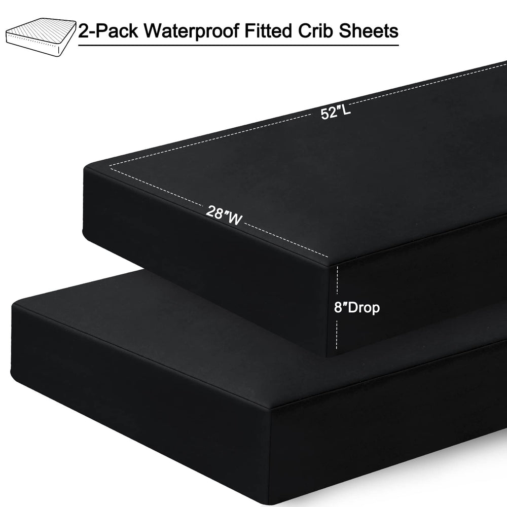 David's Kids waterproof crib sheets in black color option suitable for any nursery