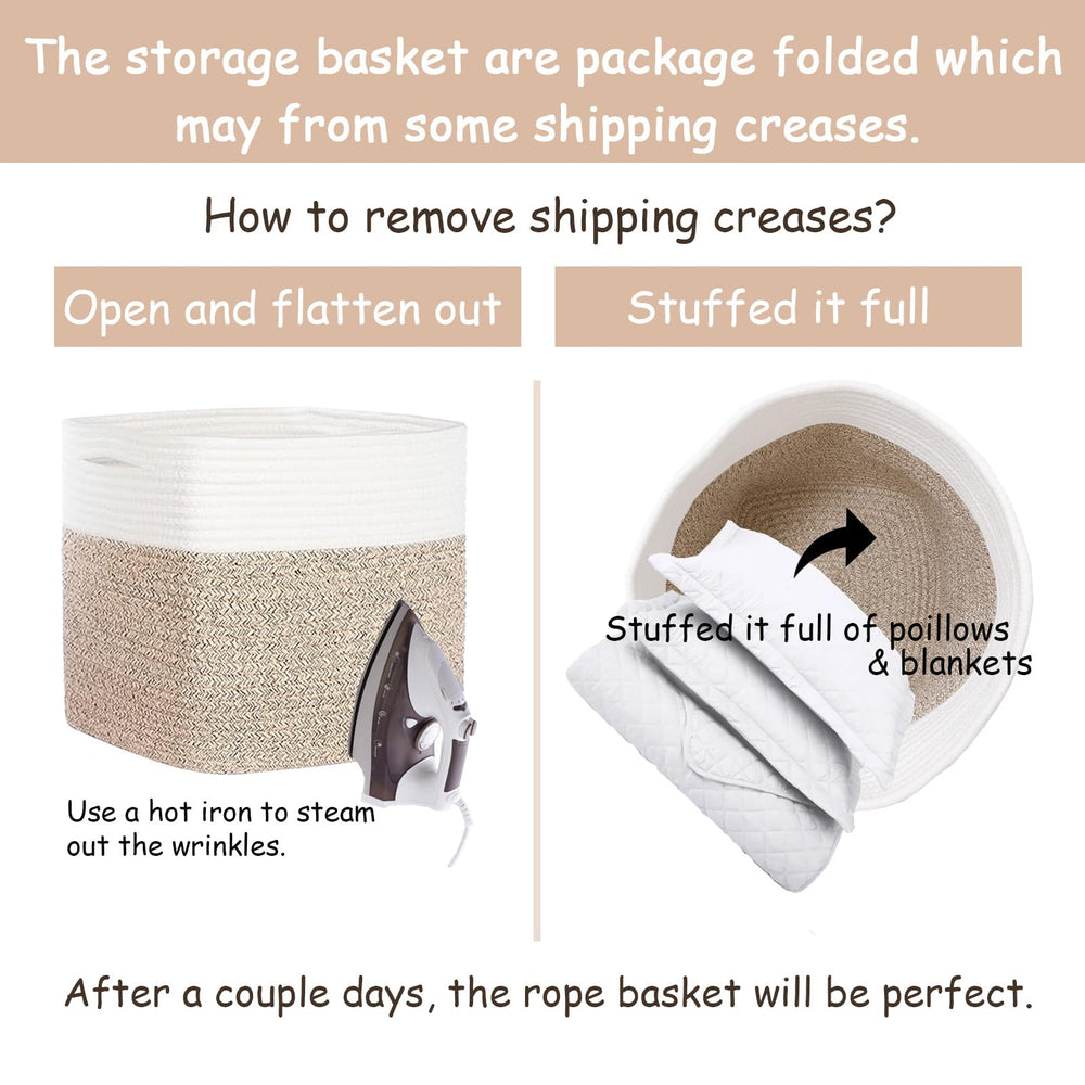 DAVIHOMI storage cubes child-safe cotton rope emphasizes non-toxic material for kids' rooms.