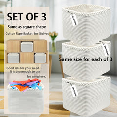 DAVIHOMI 3Pack basket in living room demonstrates organized toy and blanket storage