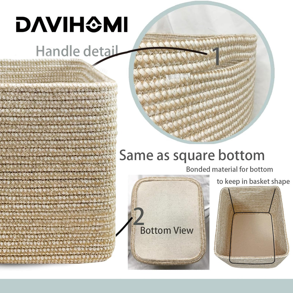 DAVIHOMI basket highlighting bottom composite structure keeps rectangular shape
