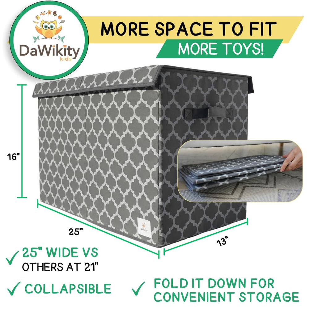 DaWikity Kids collapsible toy bin under-bed storage saves space for busy playrooms.