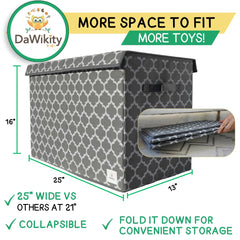 DaWikity Kids collapsible toy bin under-bed storage saves space for busy playrooms.