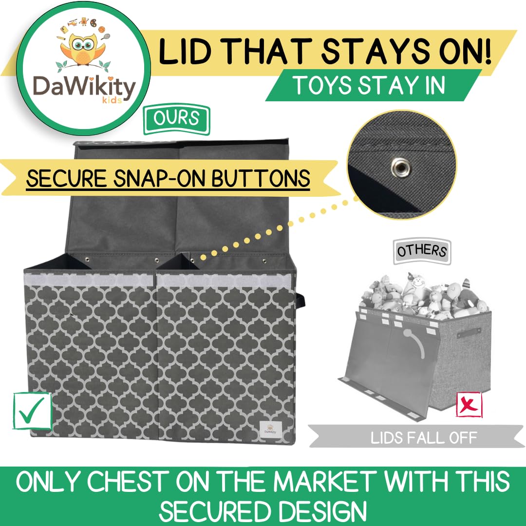 DaWikity Kids toy box divider detachable for flexible organization options.