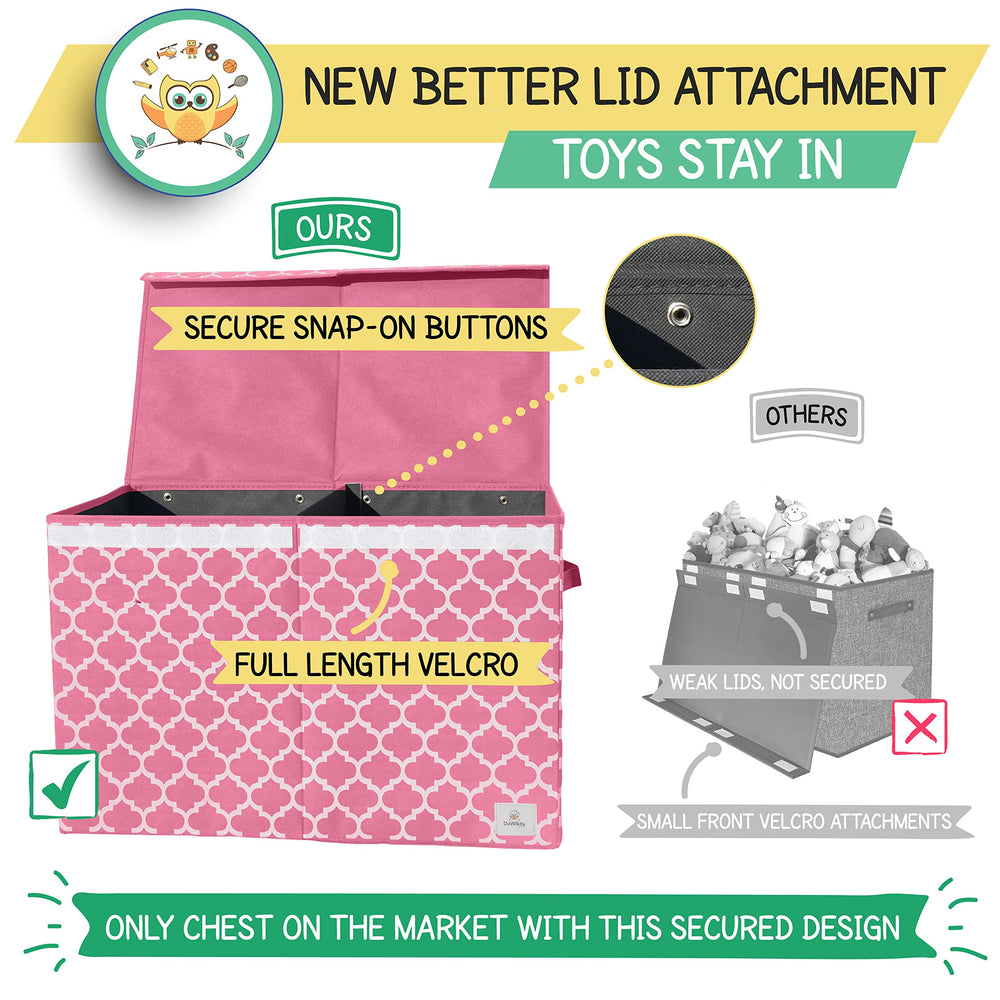 DaWikity Kids patterned pink storage inspires organized toy routines.