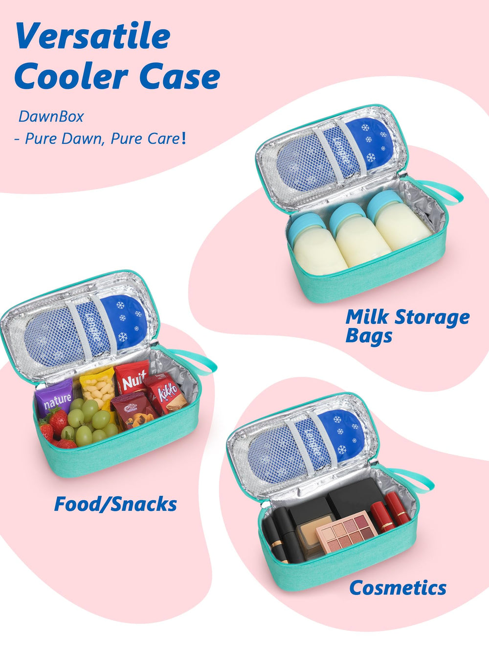 DAWNBOX portable size 8x3.9x3 inches fits stroller trips