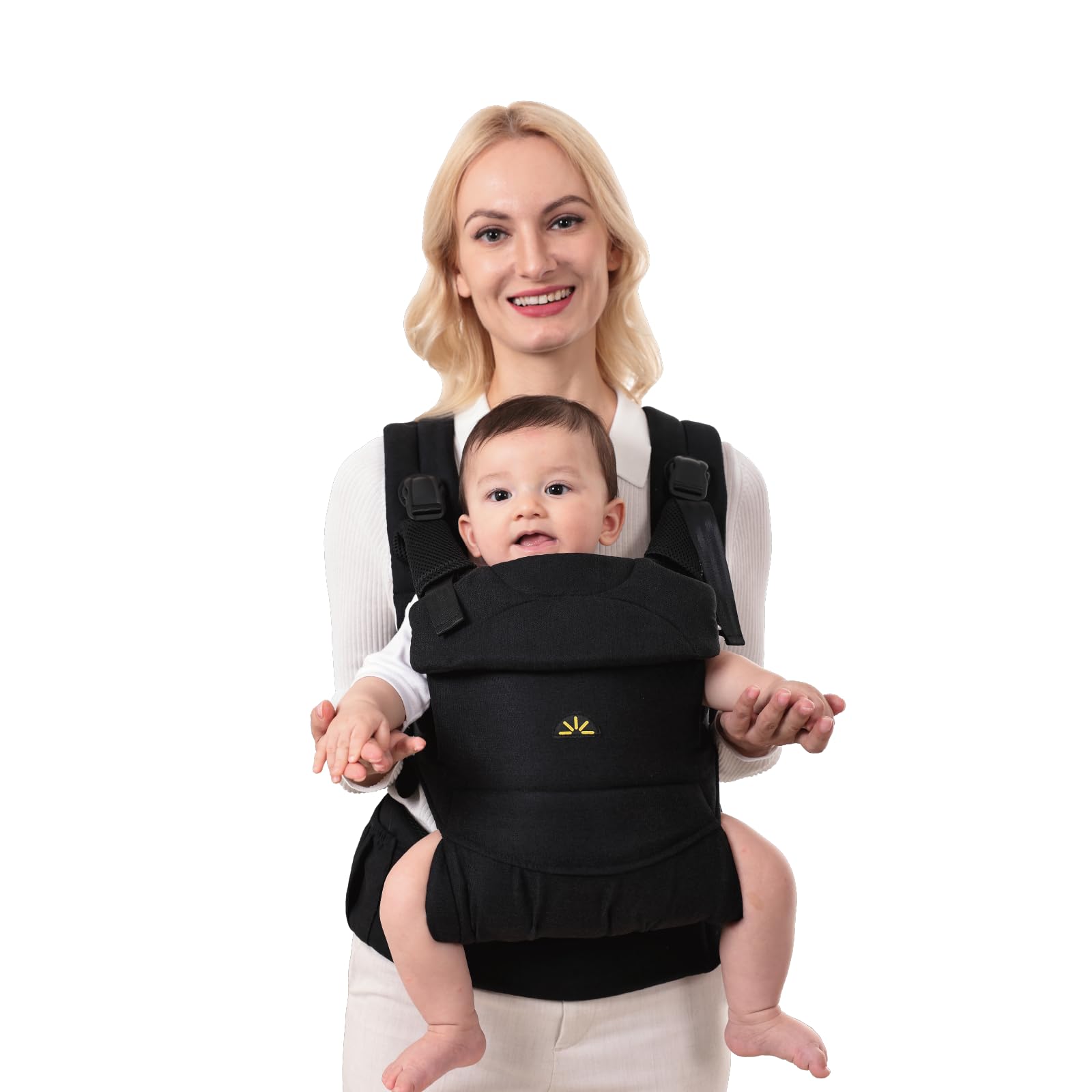 Dawnbud baby carrier weightless soft black for easy all-day wear.