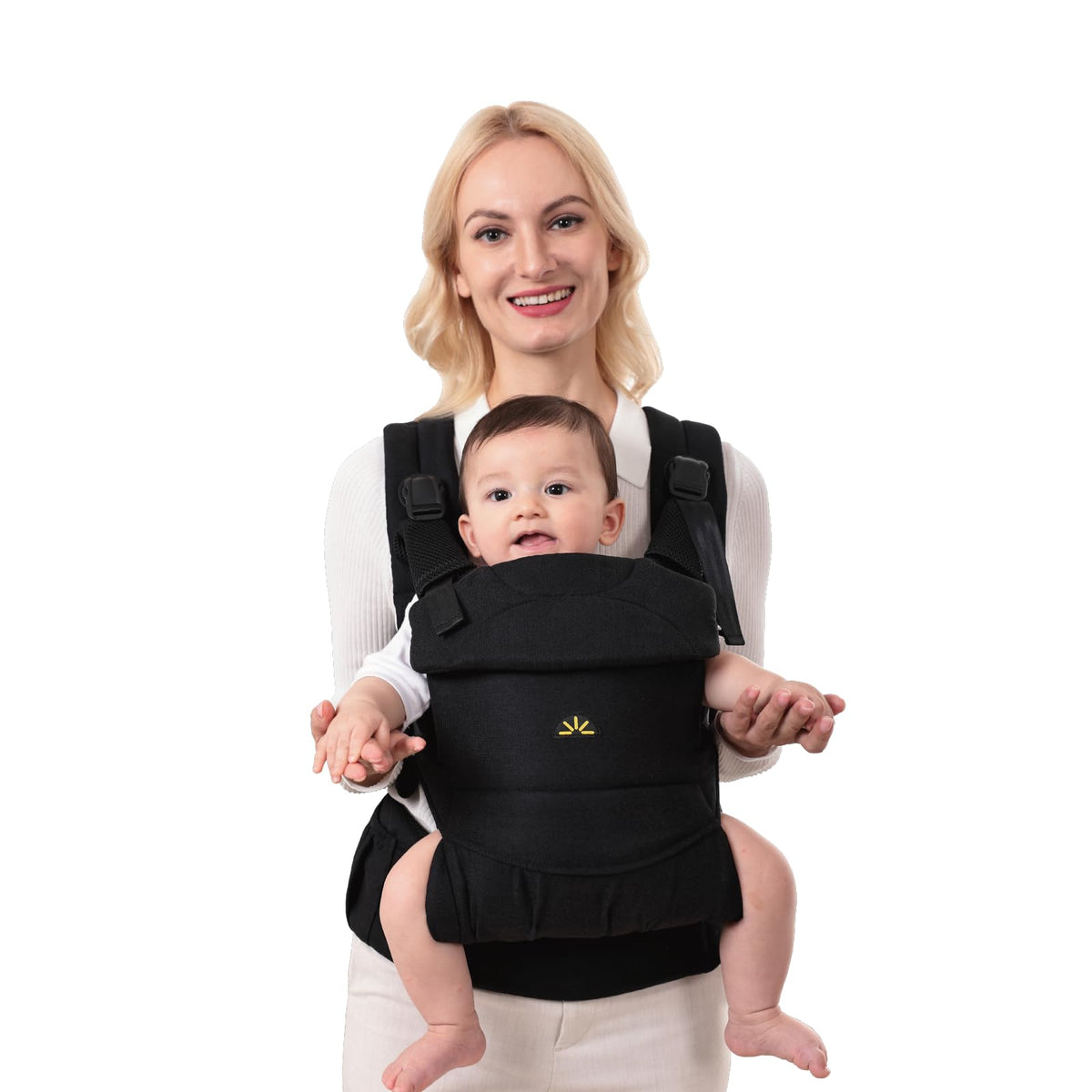 Dawnbud baby carrier weightless soft black for easy all-day wear.