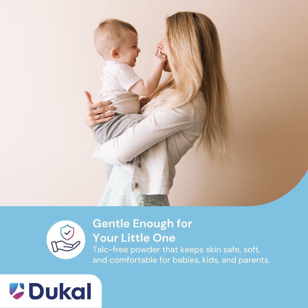 DawnMist Dukal powder absorbs moisture during active days.