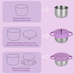 Daximo snack cups dual handles for secure toddler grip