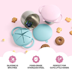 Daximo snack cups leak-proof travel lid seals contents for car trips and diaper bags.