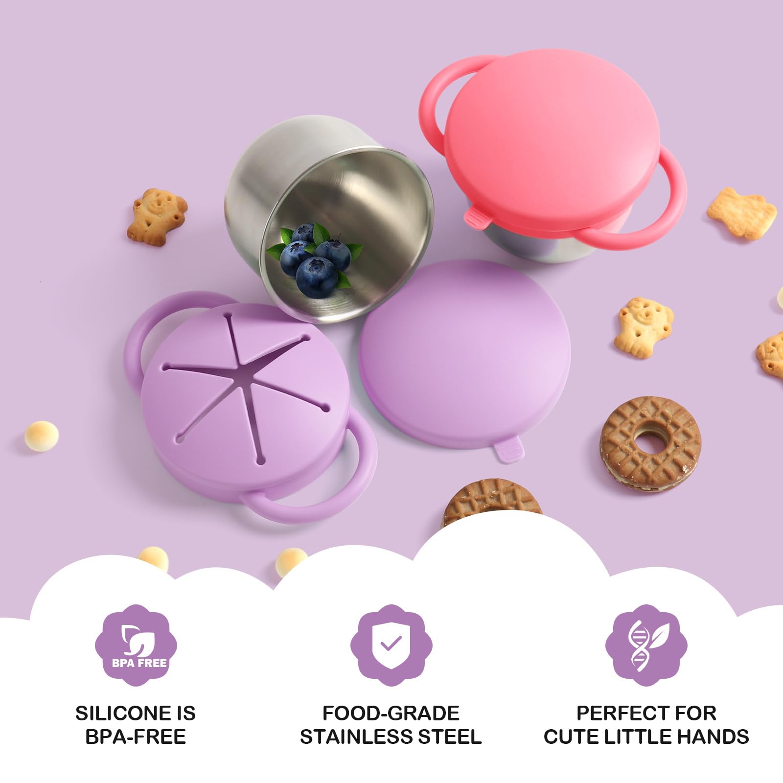 Daximo snack cups leak travel lid preventing spills on the go