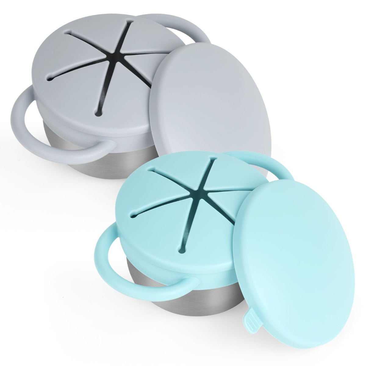 Daximo snack cups with stainless base demonstrate durable spill-resistant design for mess-free snacking.