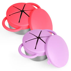 Daximo snack cups stainless base shown for durable toddler snacks