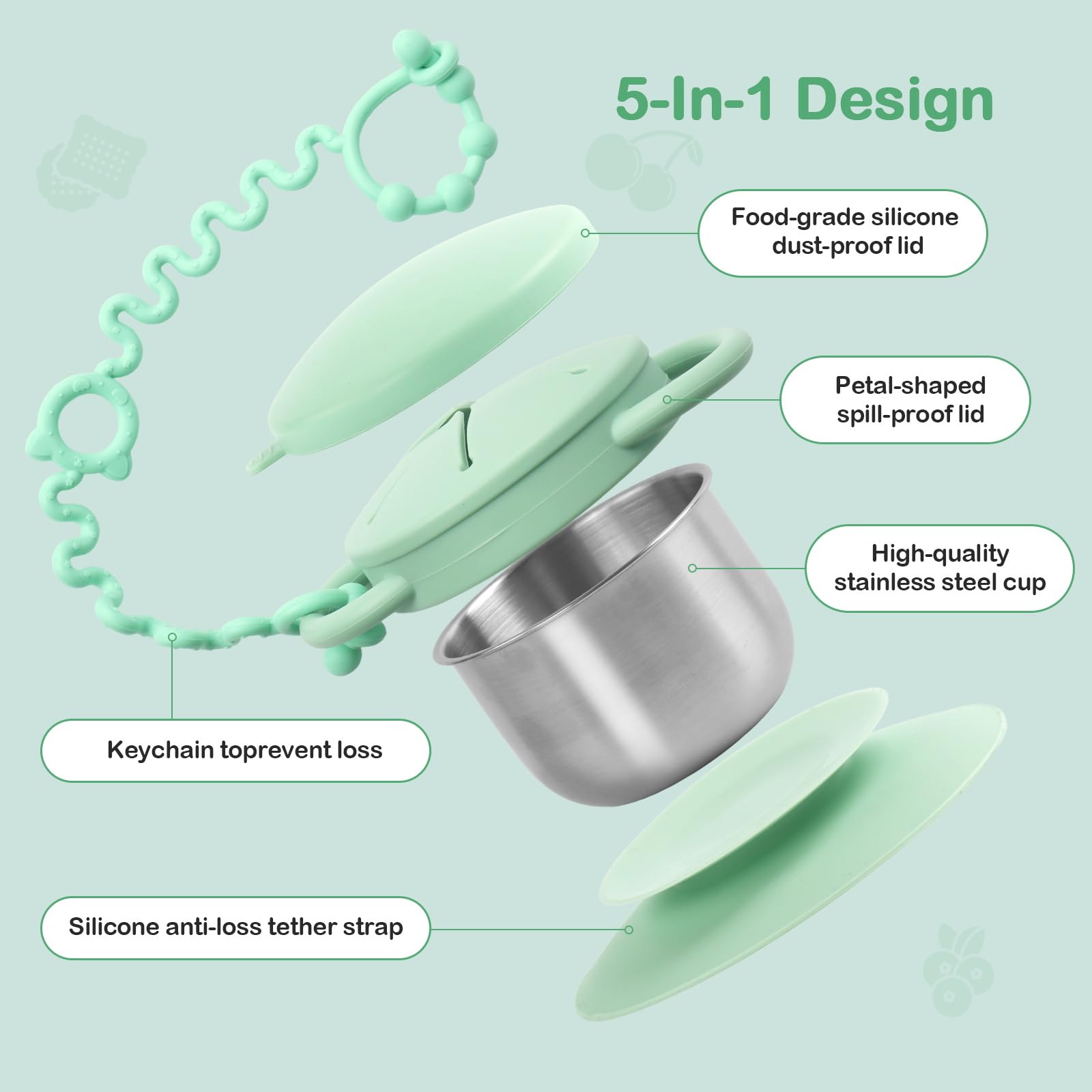 Daximo anti-loss rope image highlights tether to prevent drops during playdates.