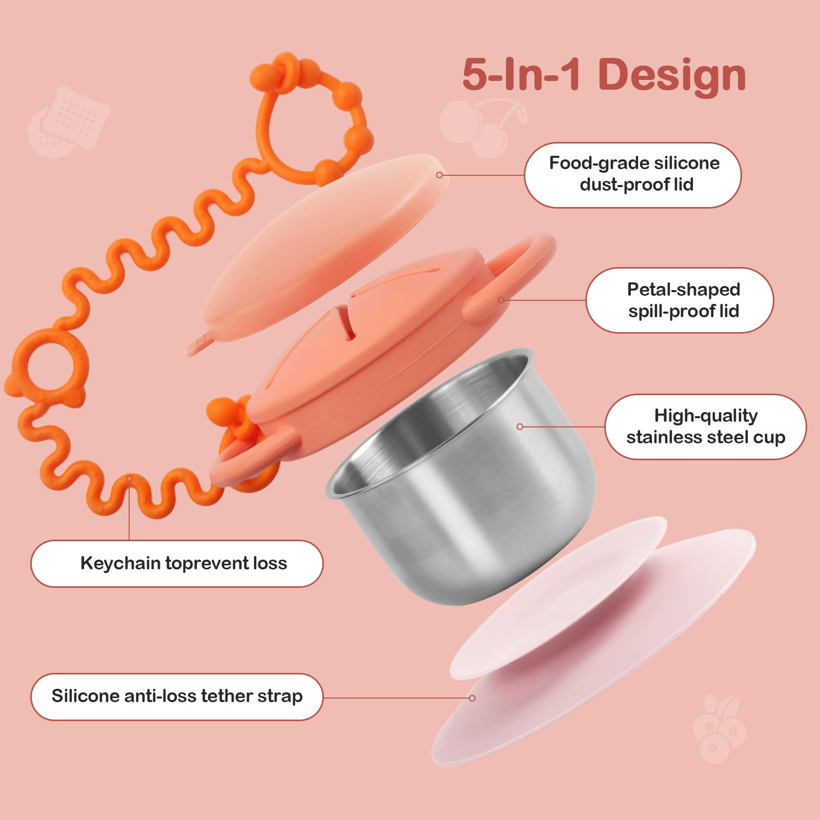 Daximo dual easy-grip handles support little hands learning independent snacking.
