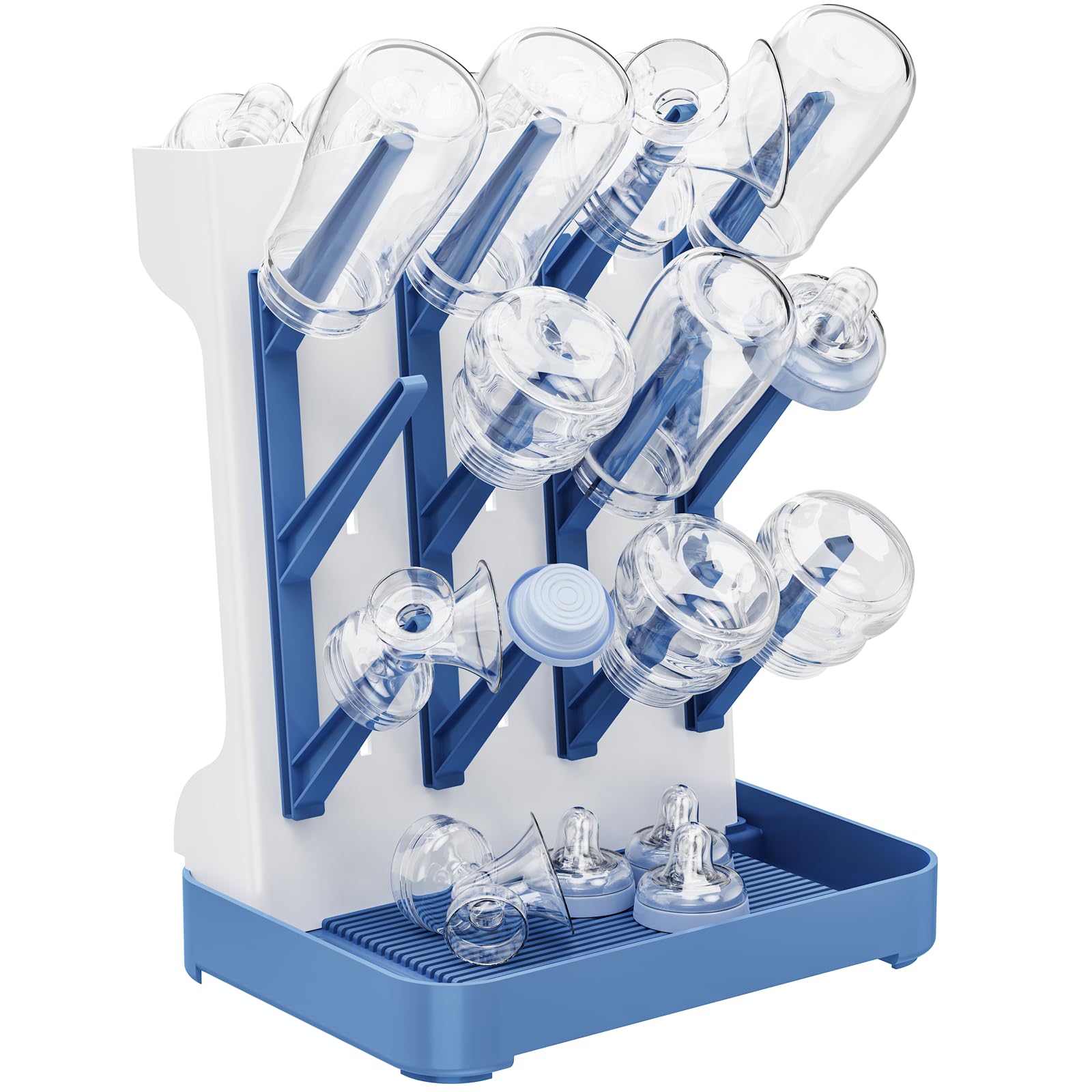 Dayacoco baby bottle drying rack vertical stand highlights space-saving design for organized drying.