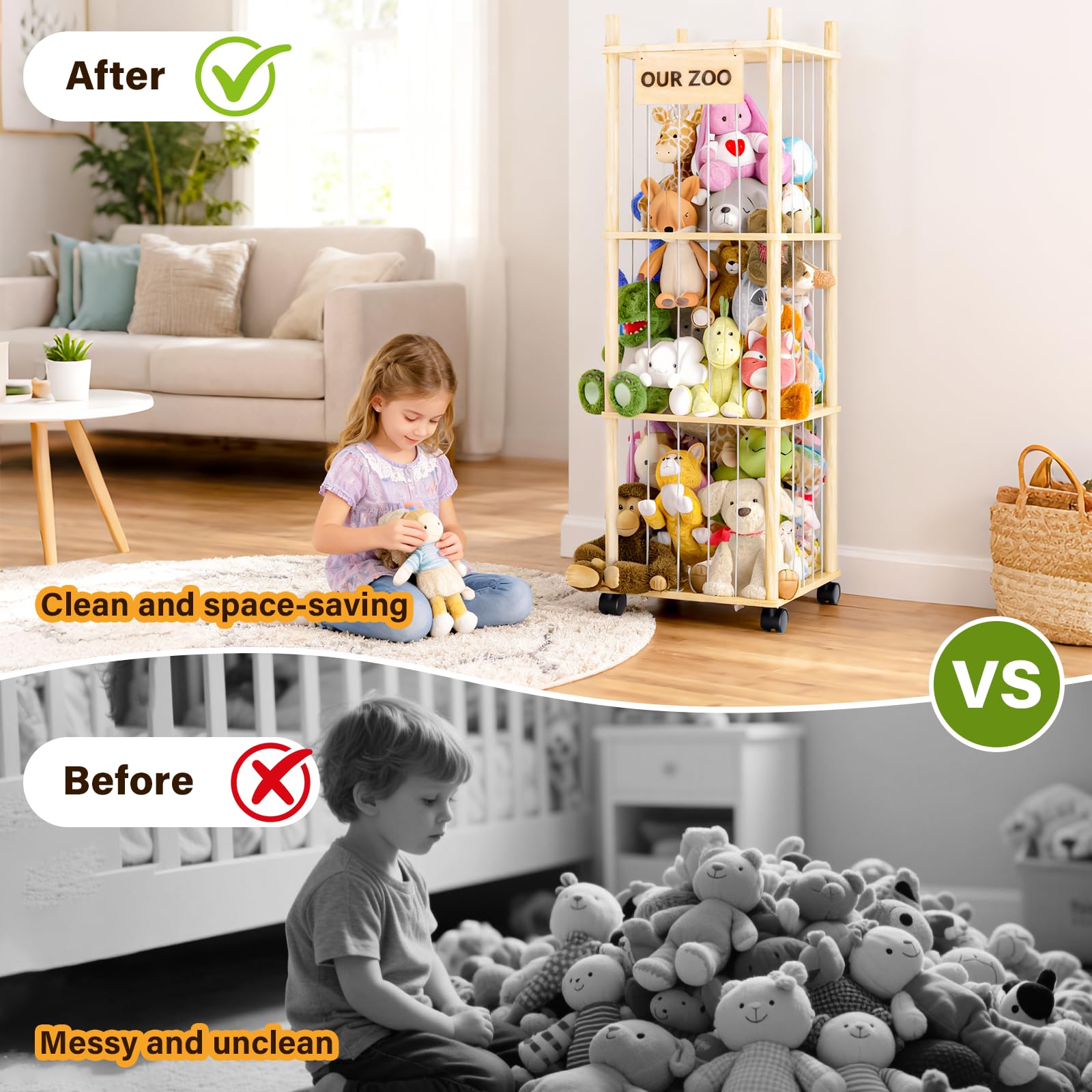 Dayacoco storage with numbered boards simplifies quick assembly for busy homes
