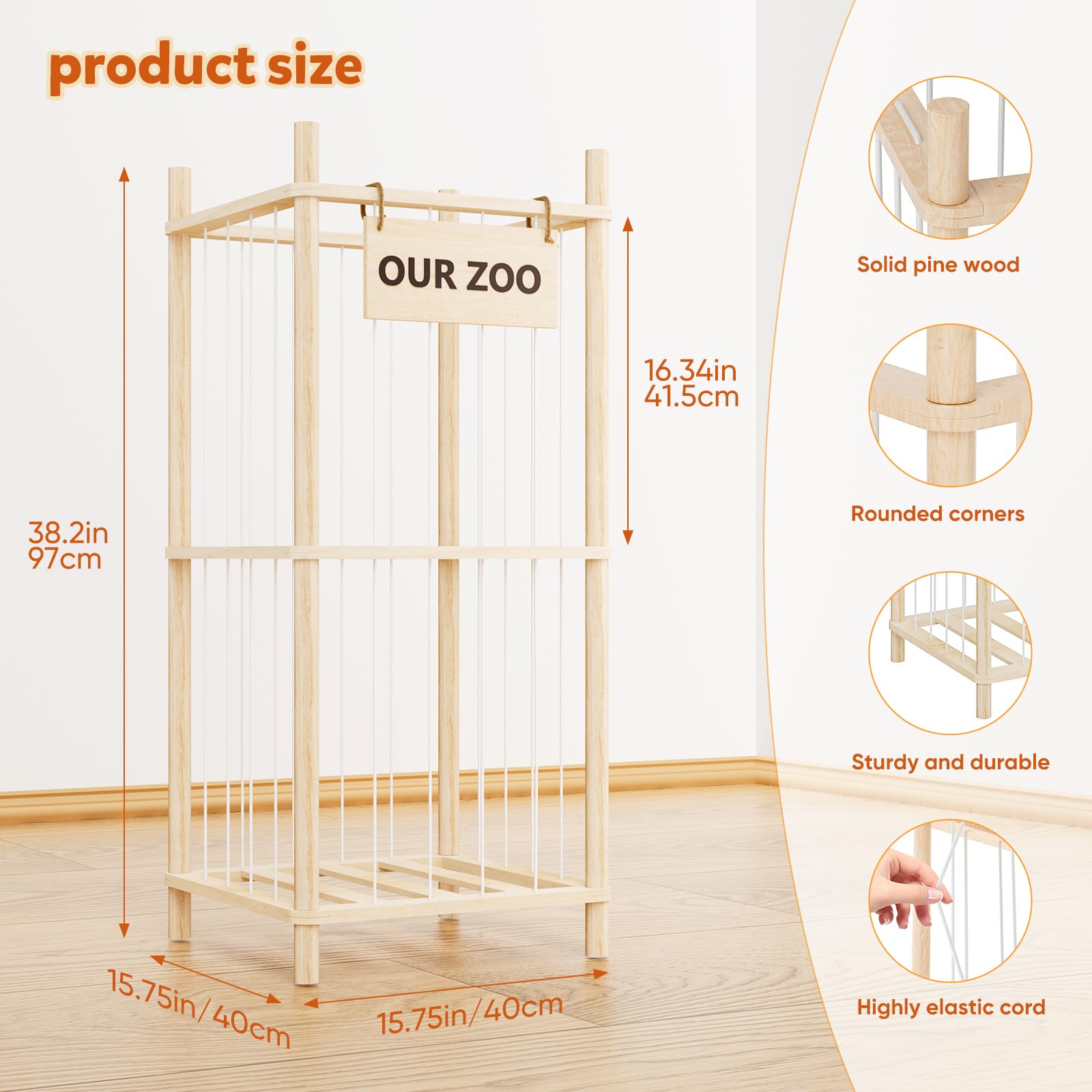 Dayacoco stuffed animal storage vertical design saves space in playroom.