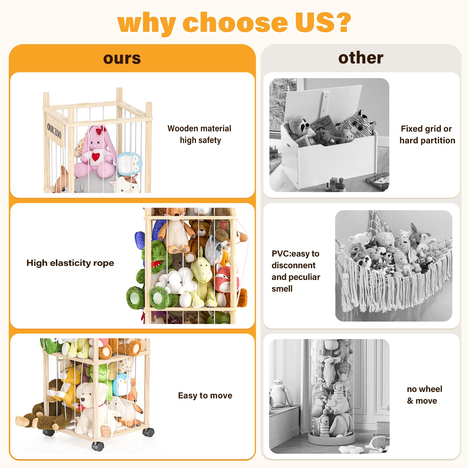 Dayacoco wood wheel design enables easy moving around playrooms