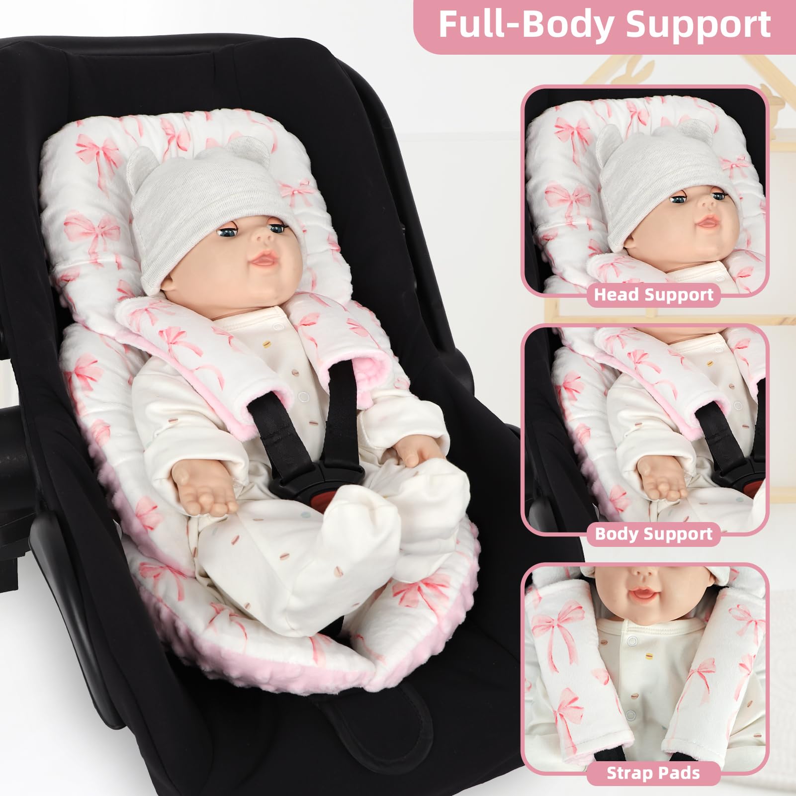 DAYEEBALL 22-5x13 inch cushion close-up shows premium softness for newborn comfort.