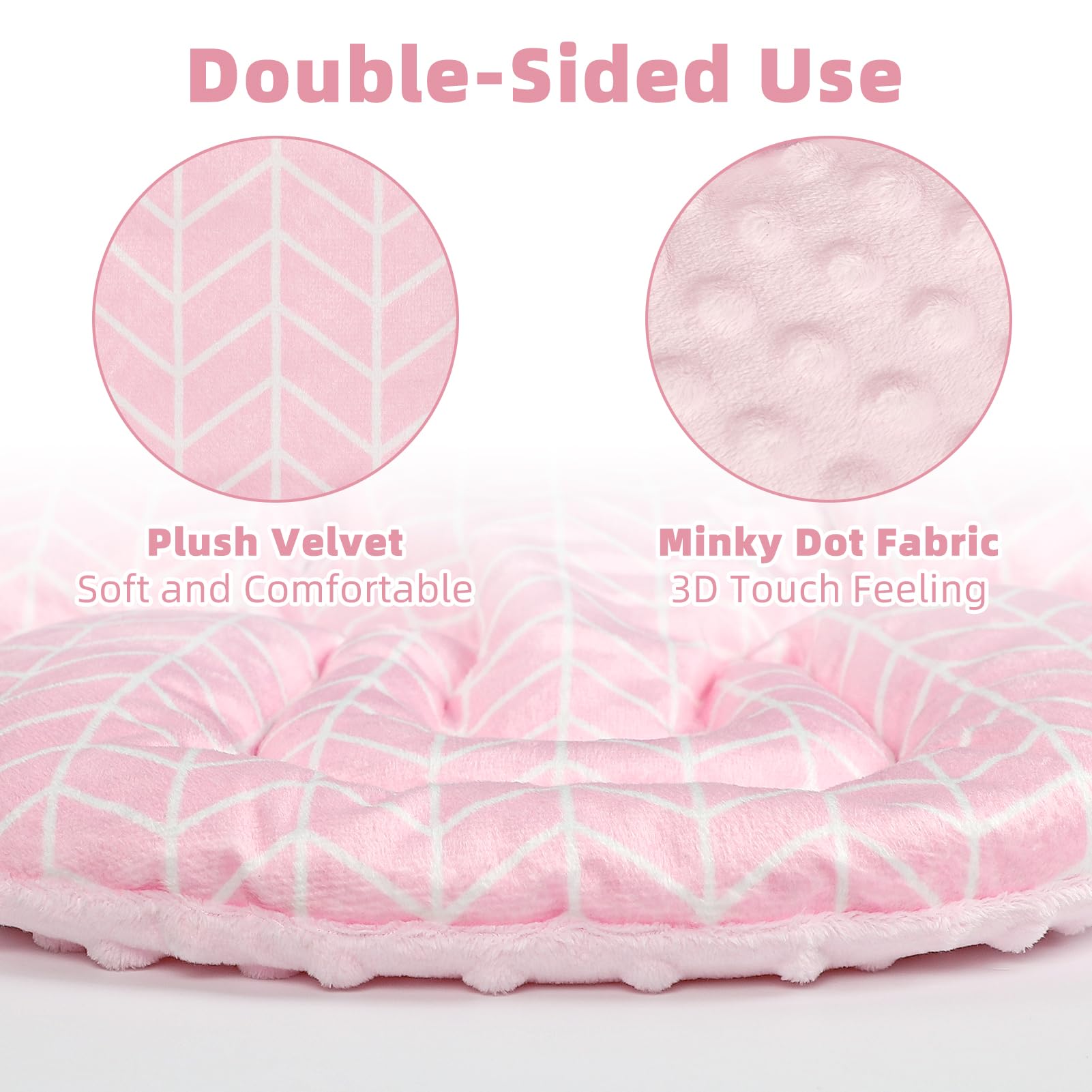 DAYEEBALL 3D plush polka-dot side adds gentle texture and comfort for newborns