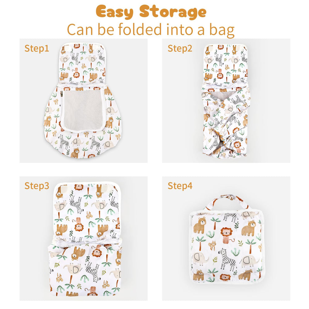 DayeeBall animals-design car seat cover adds cute, soothing style for baby gear.