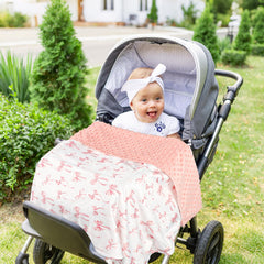 DAYEEBALL baby blanket pink bow detail showcases charming design for gifting.