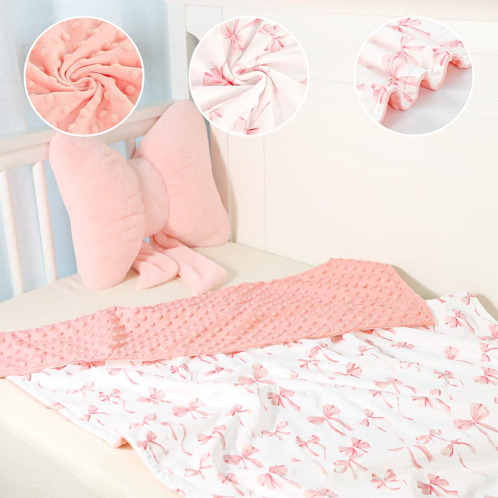 DAYEEBALL baby blanket polka dots backing closeup emphasizes warmth and visual texture.