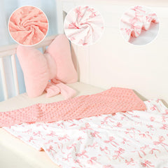 DAYEEBALL baby blanket polka dots backing closeup emphasizes warmth and visual texture.