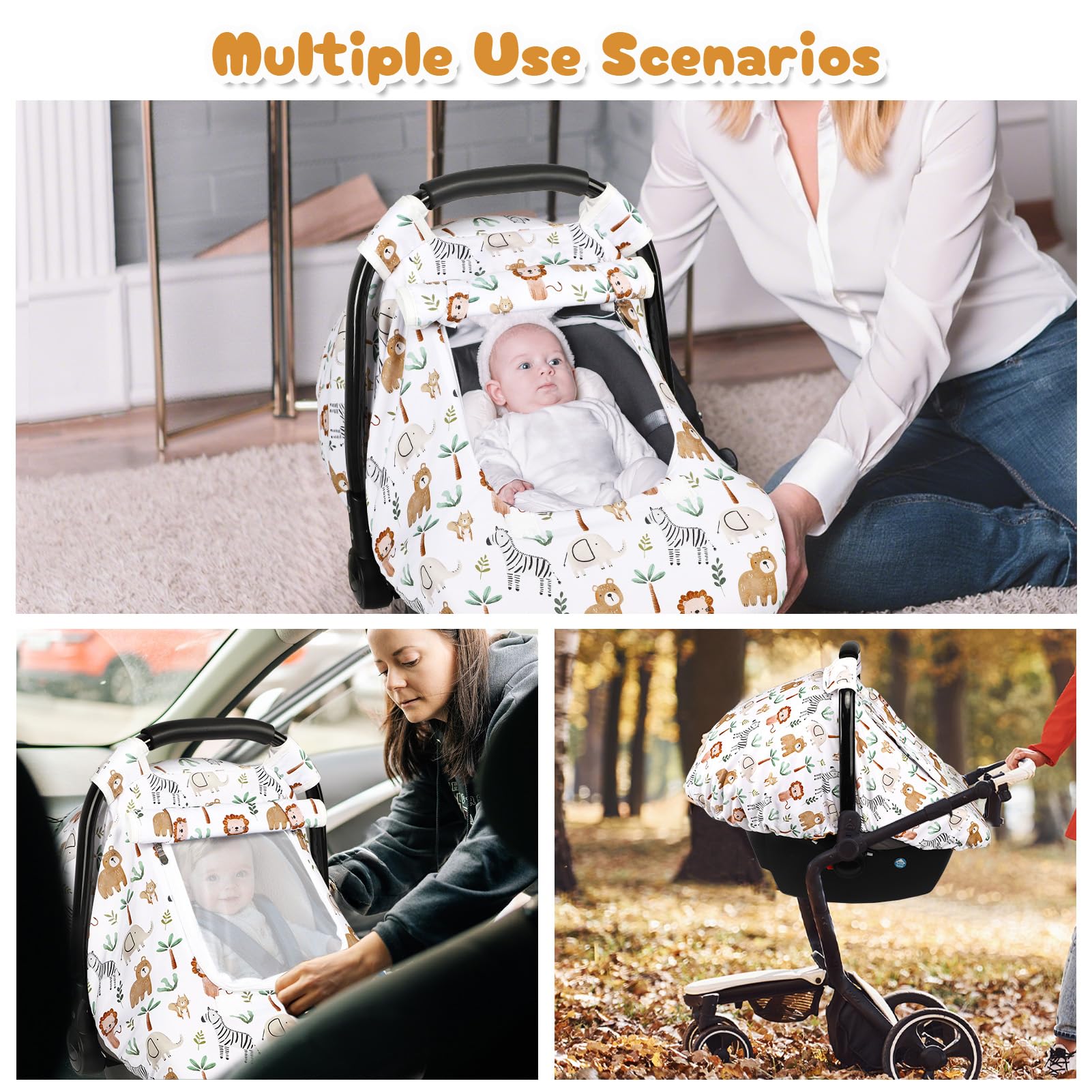DayeeBall baby car seat cover mesh-window view highlights breathable ventilation and visibility.