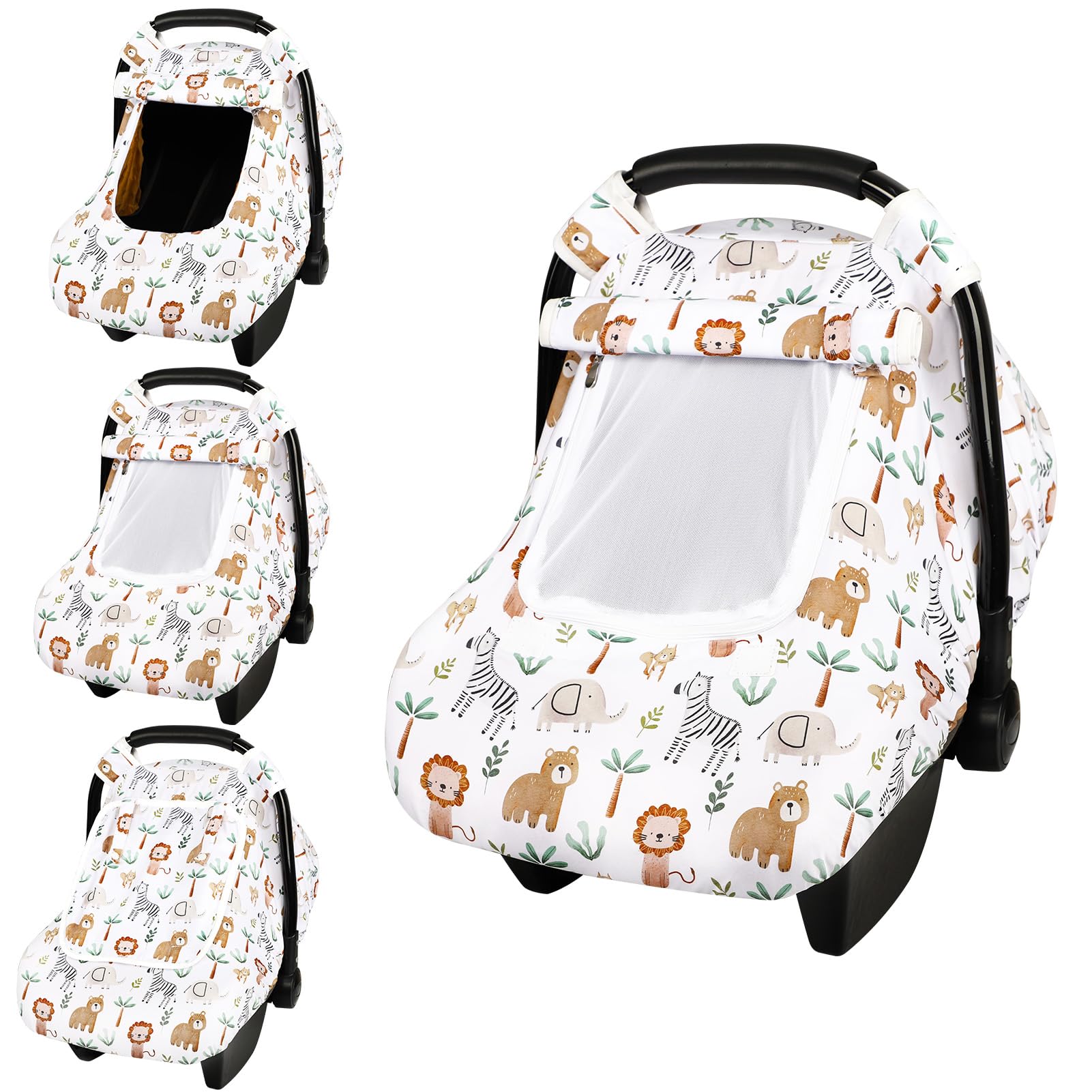 DayeeBall baby car seat cover on-seat view provides cozy coverage for infants.