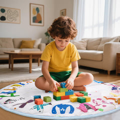 DAYEEBALL baby mat with non-slip bottom helps keep crawling area stable