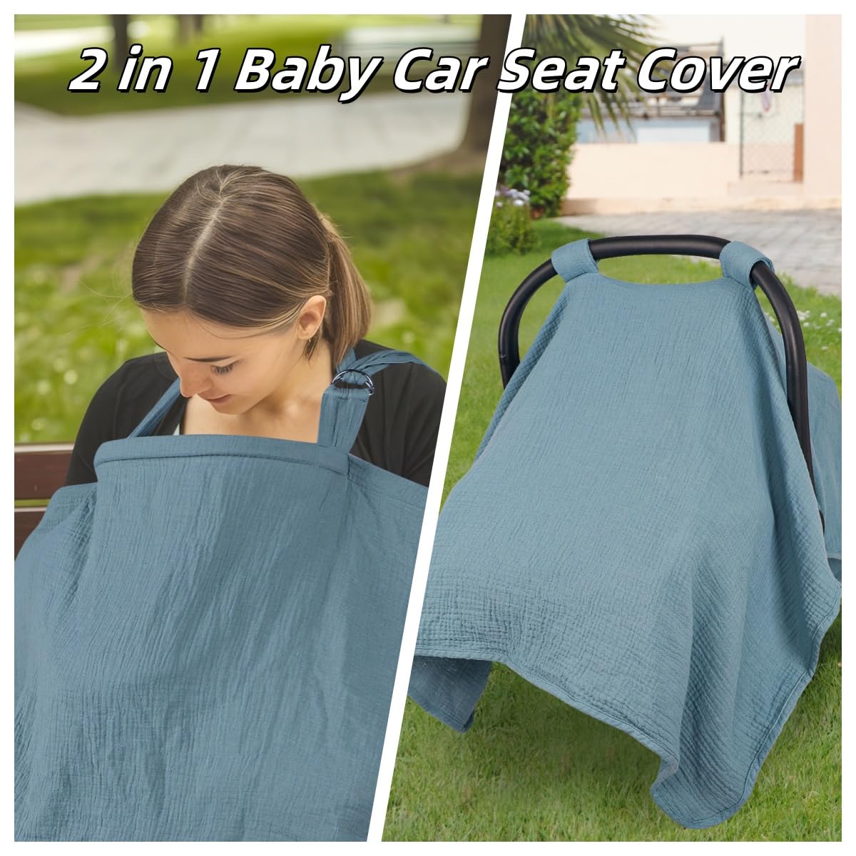 DAYEEBALL breathable muslin nursing cover provides soft coverage for comfortable discreet feeding