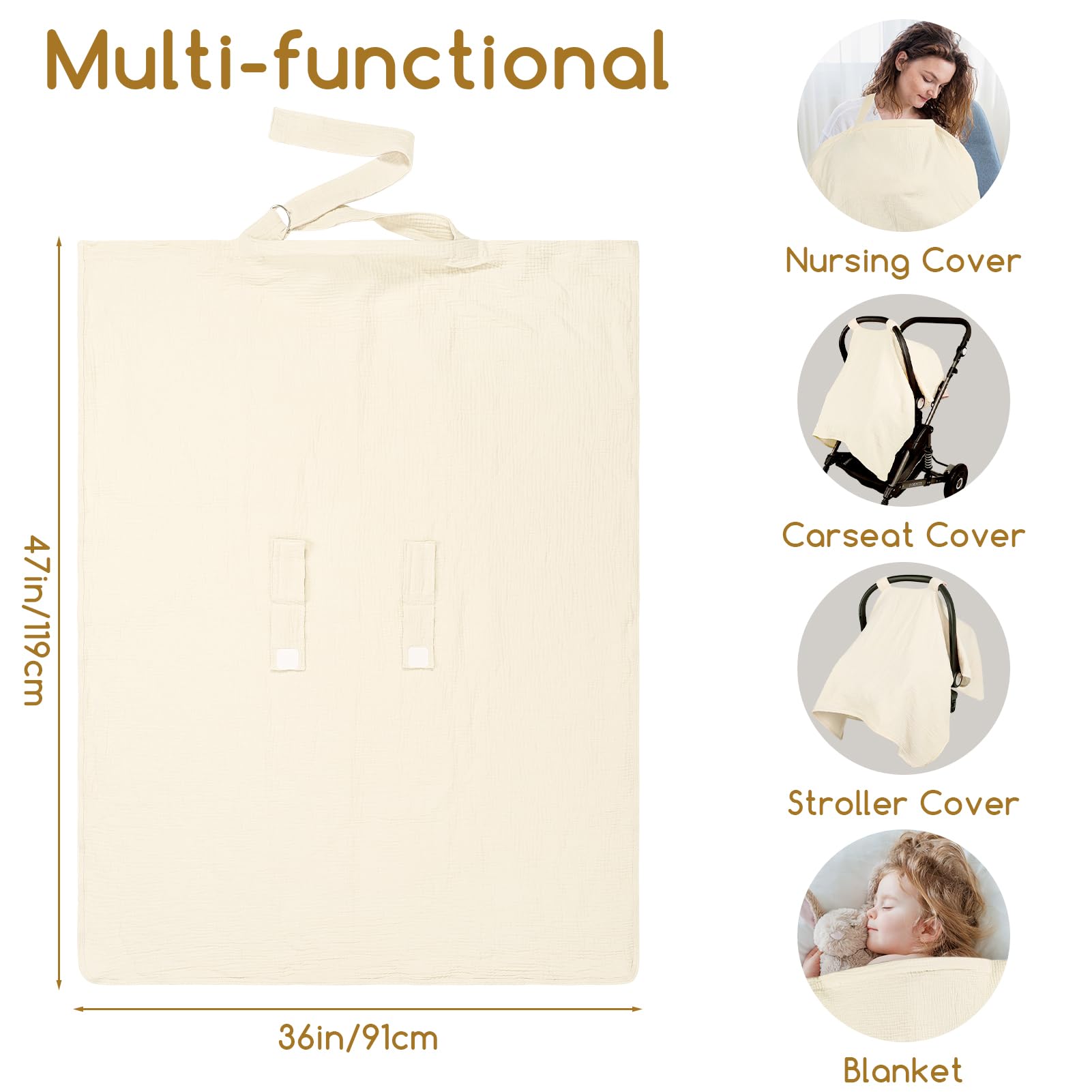 DAYEEBALL car seat coverage 47x36 inch size fits most seats in beige