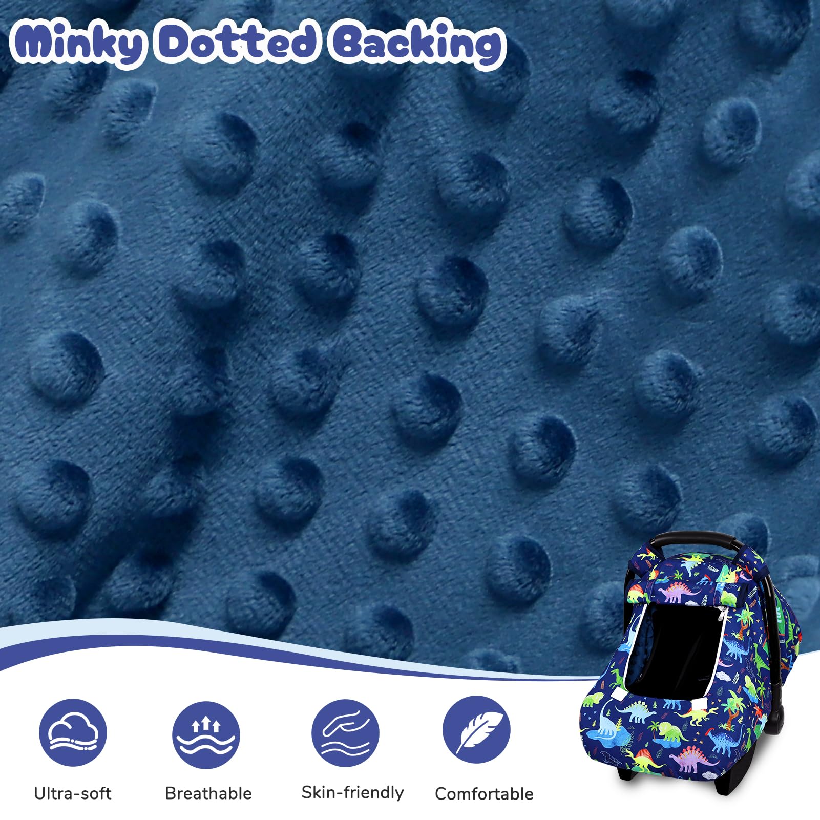 DAYEEBALL dinosaur car seat cover folds into a compact travel bag