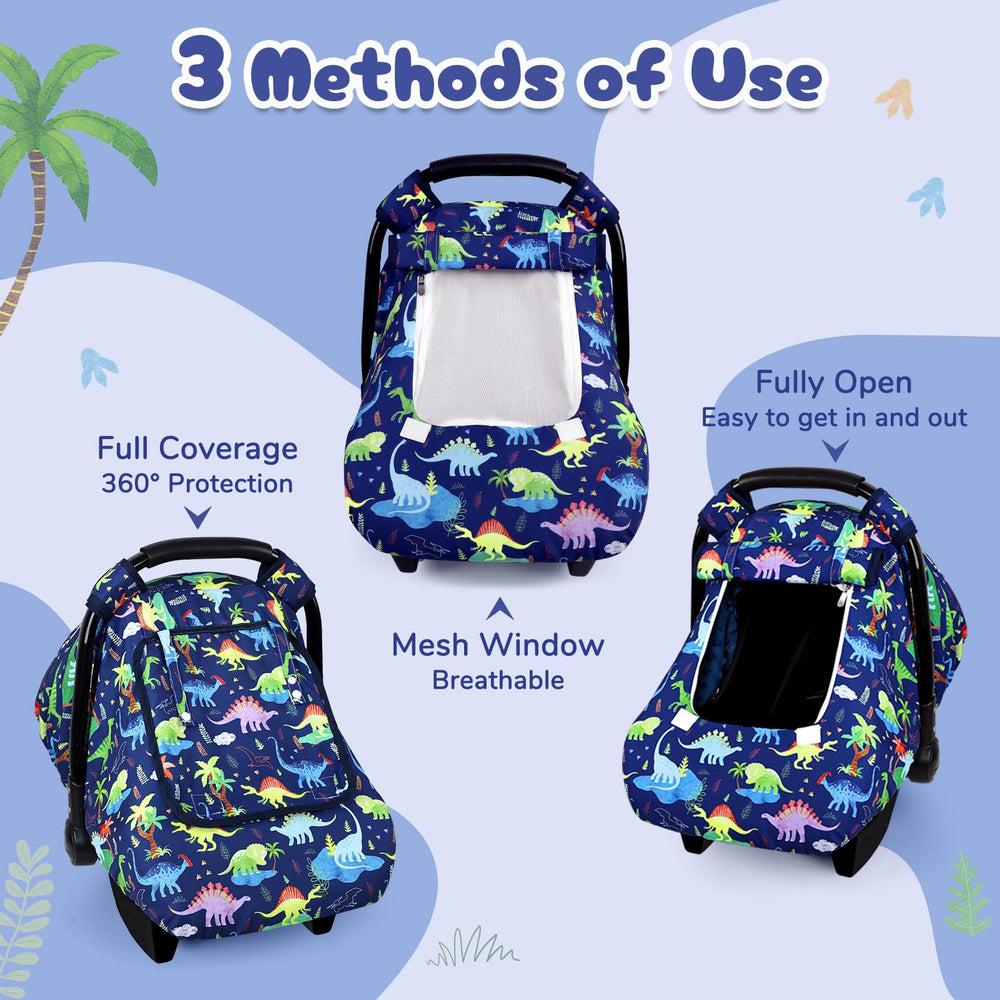 DAYEEBALL dinosaur car seat cover full coverage protects baby from dust sun