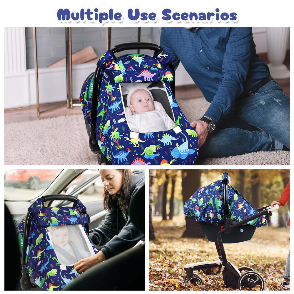 DAYEEBALL dinosaur car seat cover mesh window for airflow and visibility