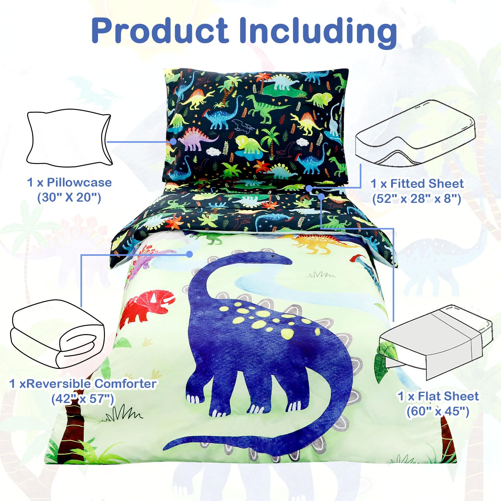 DAYEEBALL fitted sheet 52x28x8 inches ensures snug fit for standard toddler beds.