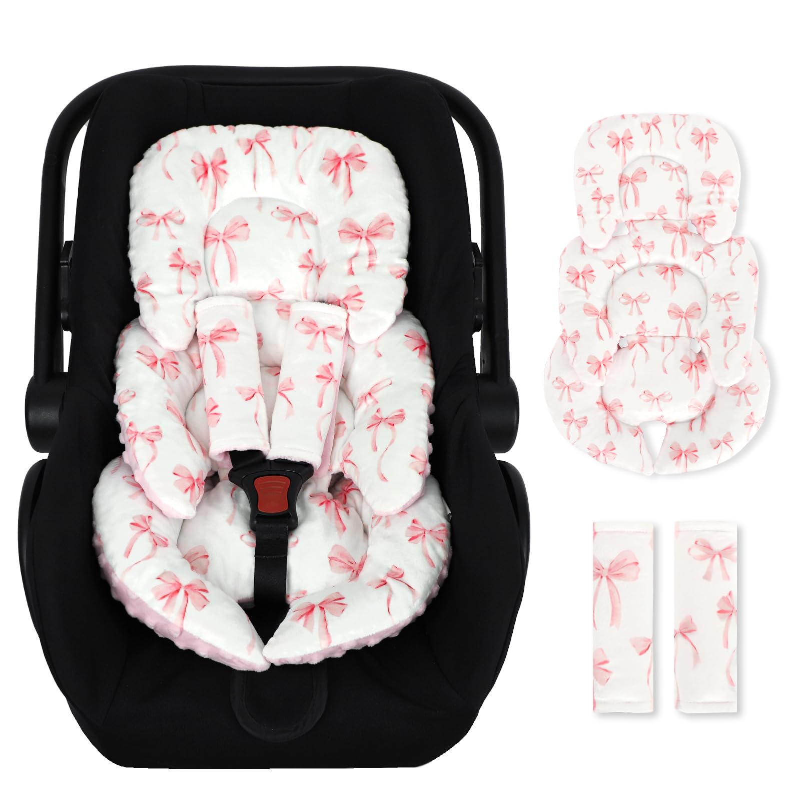 DAYEEBALL infant car seat insert assembly showing secure fit and comfort on trips.