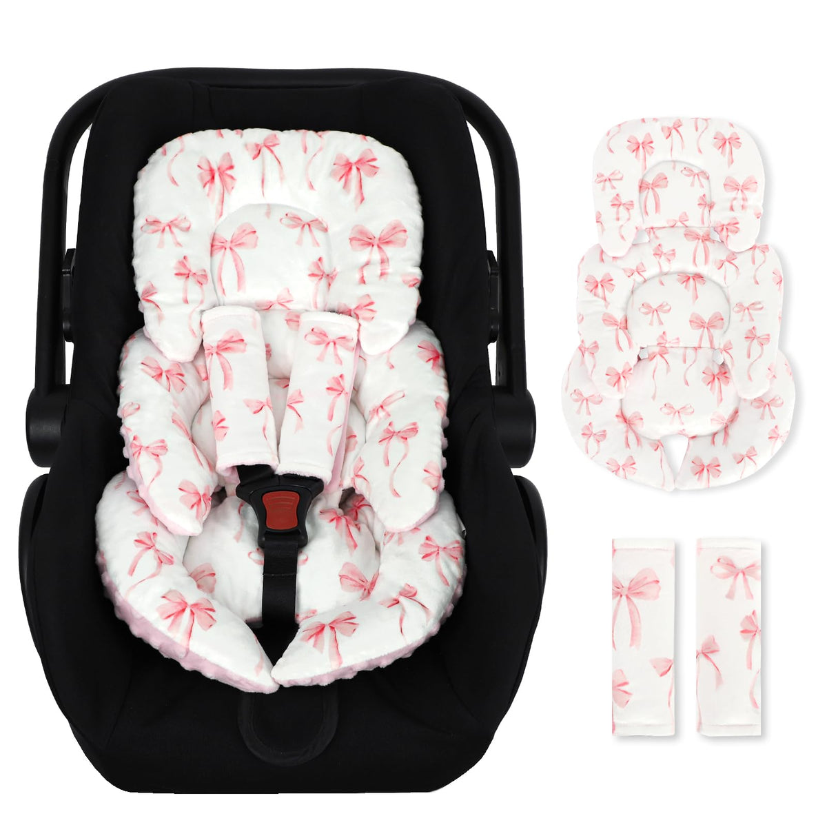 DAYEEBALL infant car seat insert assembly showing secure fit and comfort on trips.
