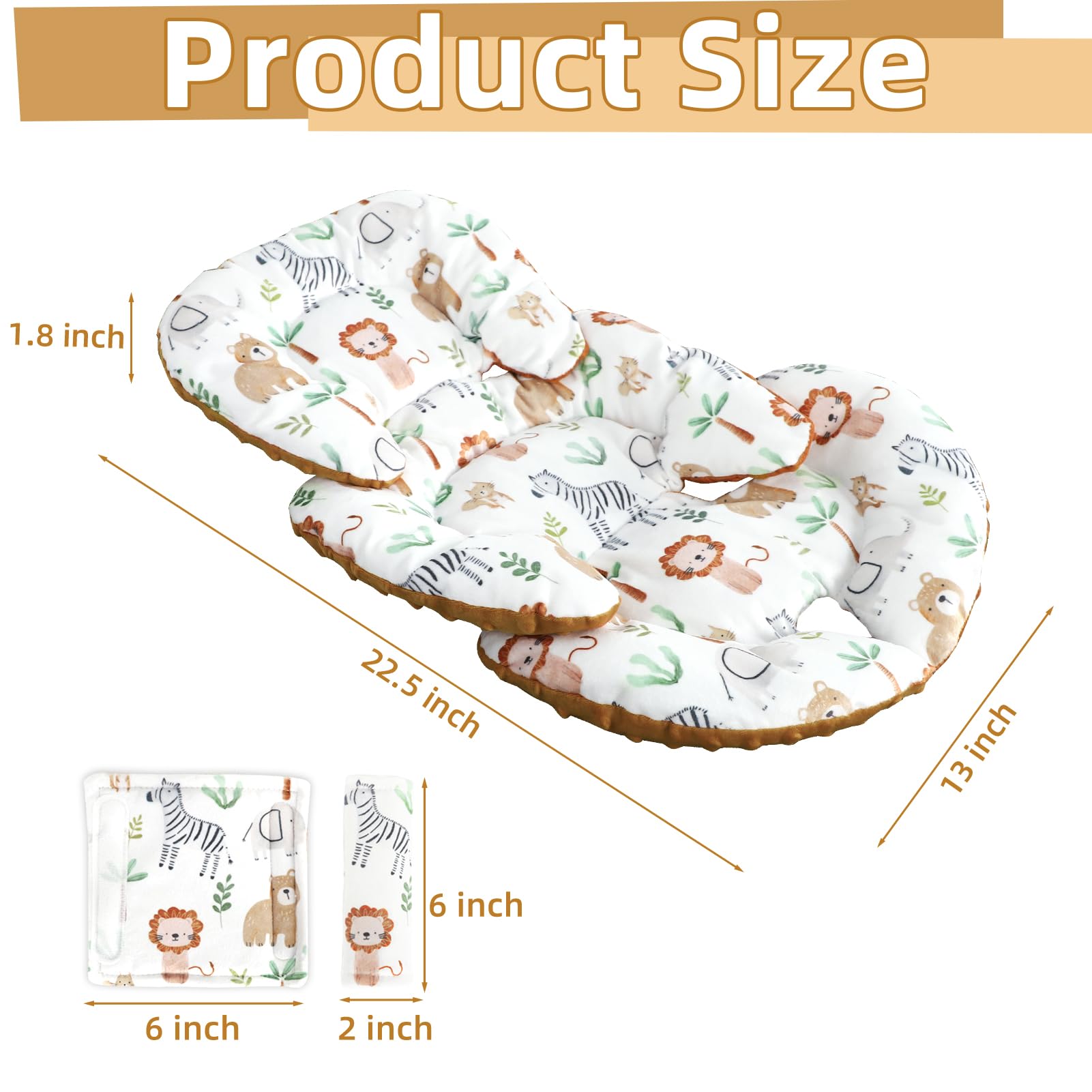 DAYEEBALL infant insert brown lion pattern supports easy harness use